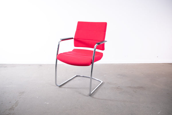 Interstuhl Freischwinger, Chrom/Rot