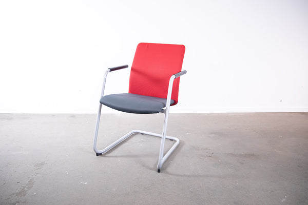 König + Neurath, Freischwinger, Silber/Grau/Rot