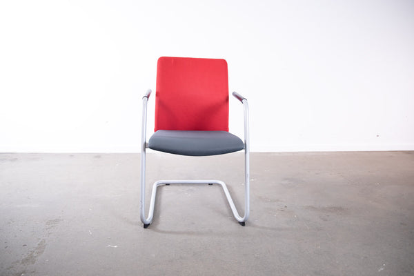 König + Neurath, Freischwinger, Silber/Grau/Rot