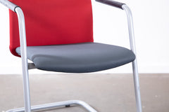 König + Neurath, Freischwinger, Silber/Grau/Rot