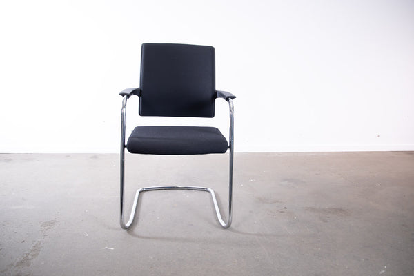 Interstuhl "550H", Freischwinger, Chrom/Schwarz