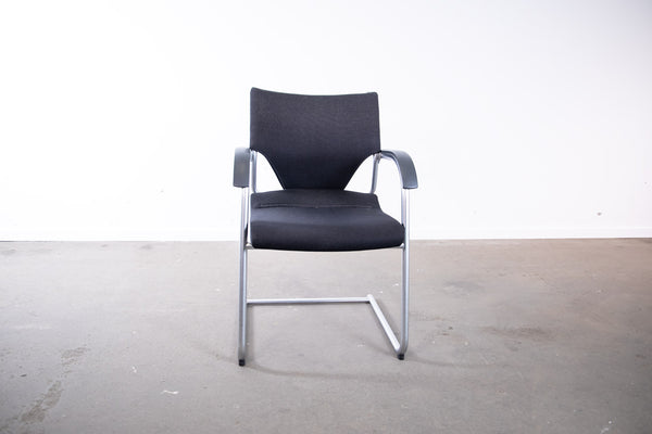 Wilkhahn "Modus 277/07", Freischwinger, Stoff, Silber/Schwarz