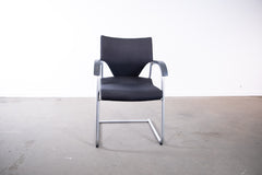 Wilkhahn "Modus 277/07", Freischwinger, Stoff, Silber/Schwarz