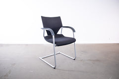 Wilkhahn "Modus 277/07", Freischwinger, Stoff, Silber/Schwarz