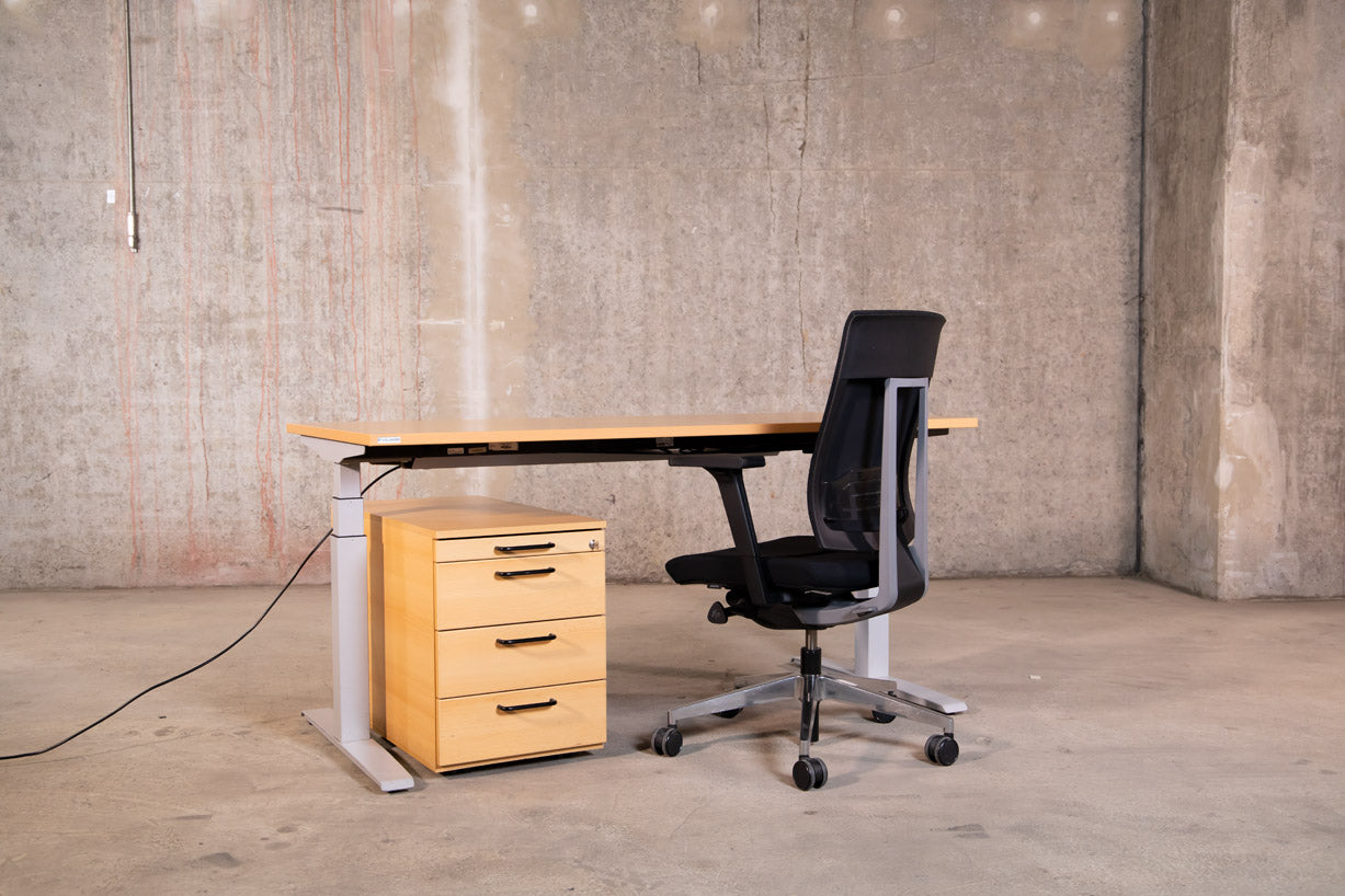 Vielhauer - elektrisch höhenverstellbarer Schreibtisch Buche 160x80