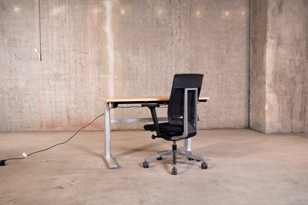 Rohde &amp; Grahl – elektrisch höhenverstellbarer Schreibtisch Buche 120x80