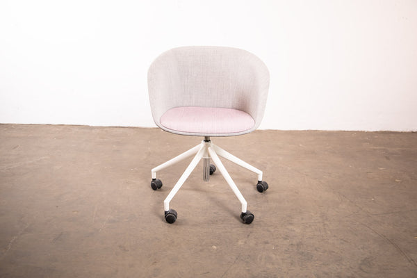 Sedus Cosy-Drehstuhl "On Spot" UC-201 mit Rollen, Weiß/Grau/Rosa