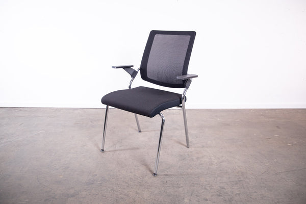 Sedus "Black Dot Net bd228", 4-Fuß-Stuhl, Chrom/Schwarz