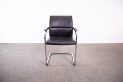 Sedus "open up, modern classic", Freischwinger, Leder, Chrom/Schwarz