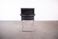Sedus "open up, modern classic", Freischwinger, Leder, Chrom/Schwarz