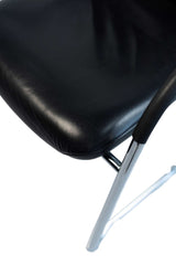 Dauphin Freischwinger, Leder, Chrom/Schwarz