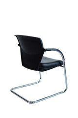 Dauphin Freischwinger, Leder, Chrom/Schwarz
