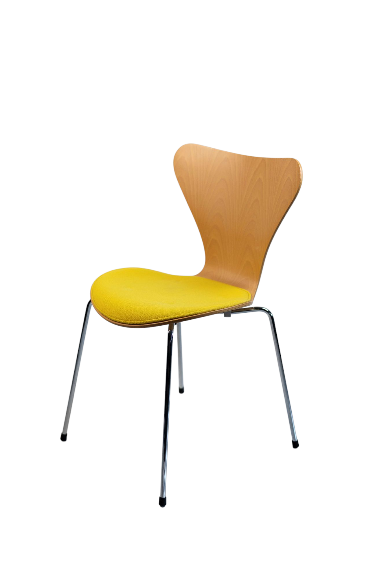 Fritz Hansen "Serie 7" Buche/Chrom/Gelb