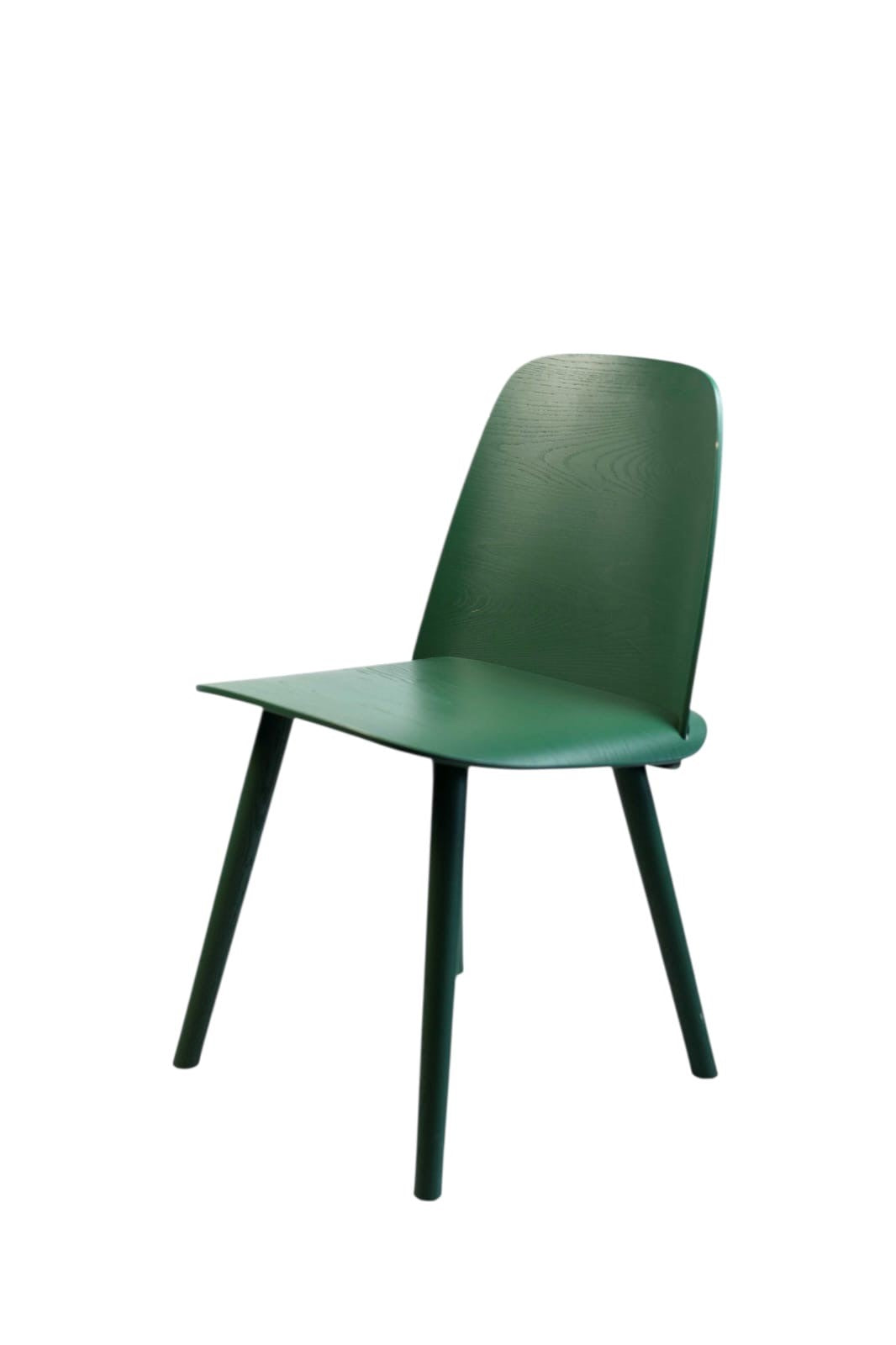 Muuto "Nerd chair", 4-Fuß-Stuhl, Holz, Dunkelgrün