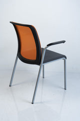 Steelcase "Reply", 4-Fuß-Stuhl, Silbergrau/Orange/Schwarz