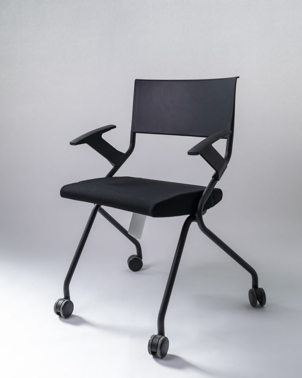 Sedus "flip flap", Klappstuhl mit Armlehnen und Rollen, Schwarz