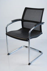 Sedus "Open Up" UP-233, Freischwinger, Leder, Chrom/Schwarz