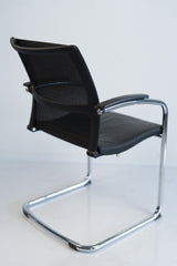 Sedus "Open Up" UP-233, Freischwinger, Leder, Chrom/Schwarz