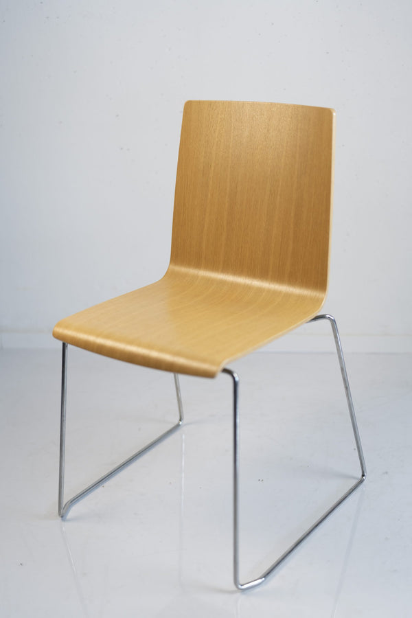 Sedus "Meet chair" mt-246, Kufenstuhl, Chrom/Eiche