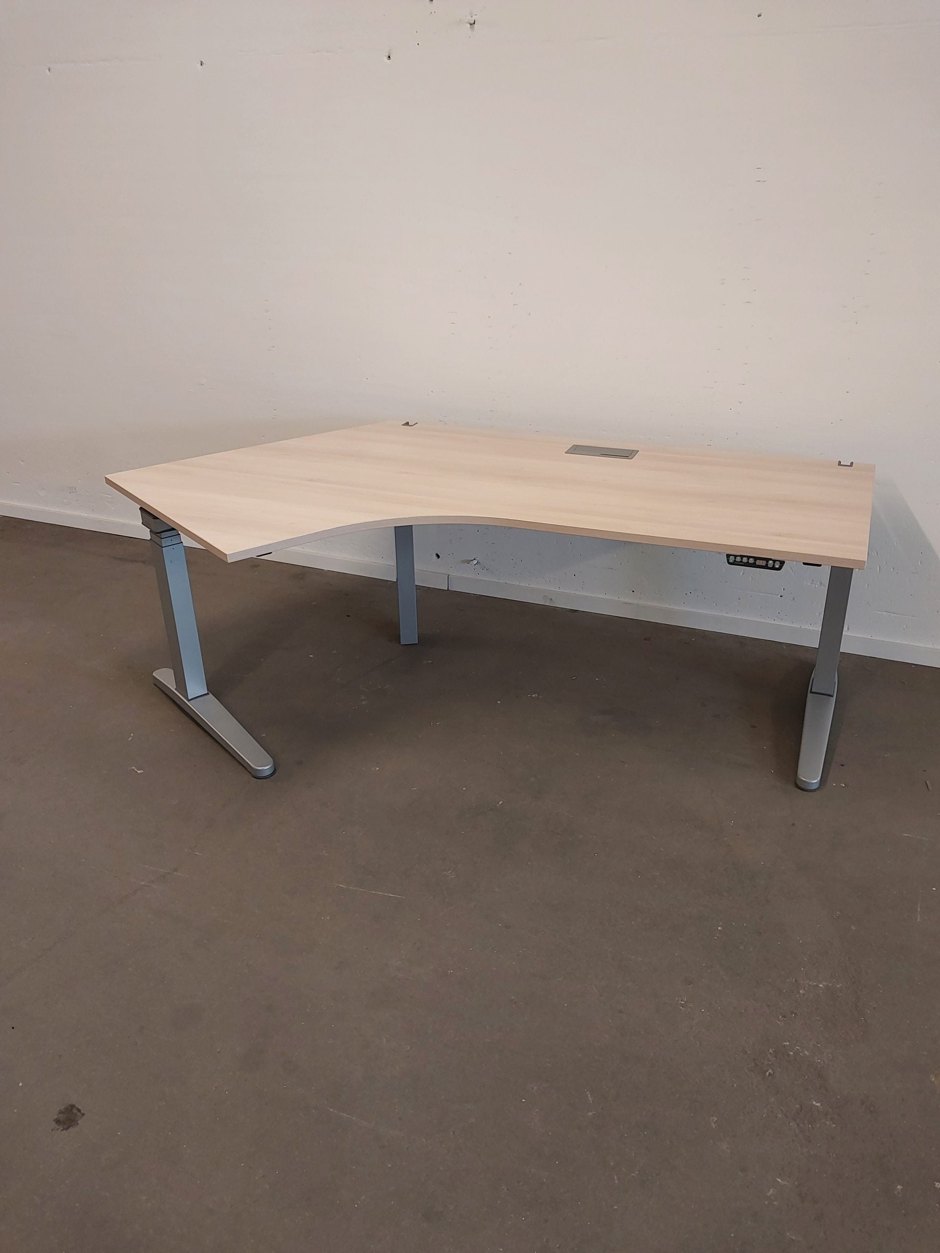 eHv Winkelschreibtisch "Steelcase", 160x100x80, Akazie-Optik