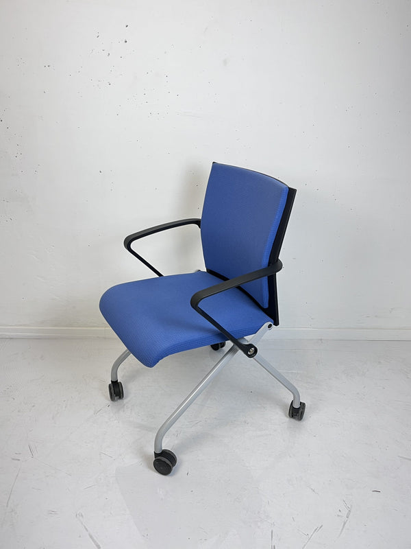 Steelcase "Number One", Klappstuhl, Hellgrau/Blau