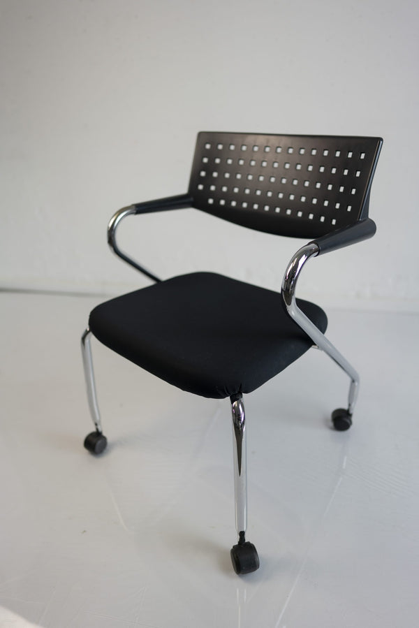Vitra "Vis a vis Step", mit Rollen, Chrom/Schwarz