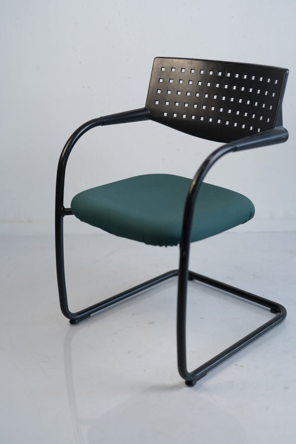 Vitra "Vis a vis Step", Freischwinger, Schwarz/Grün
