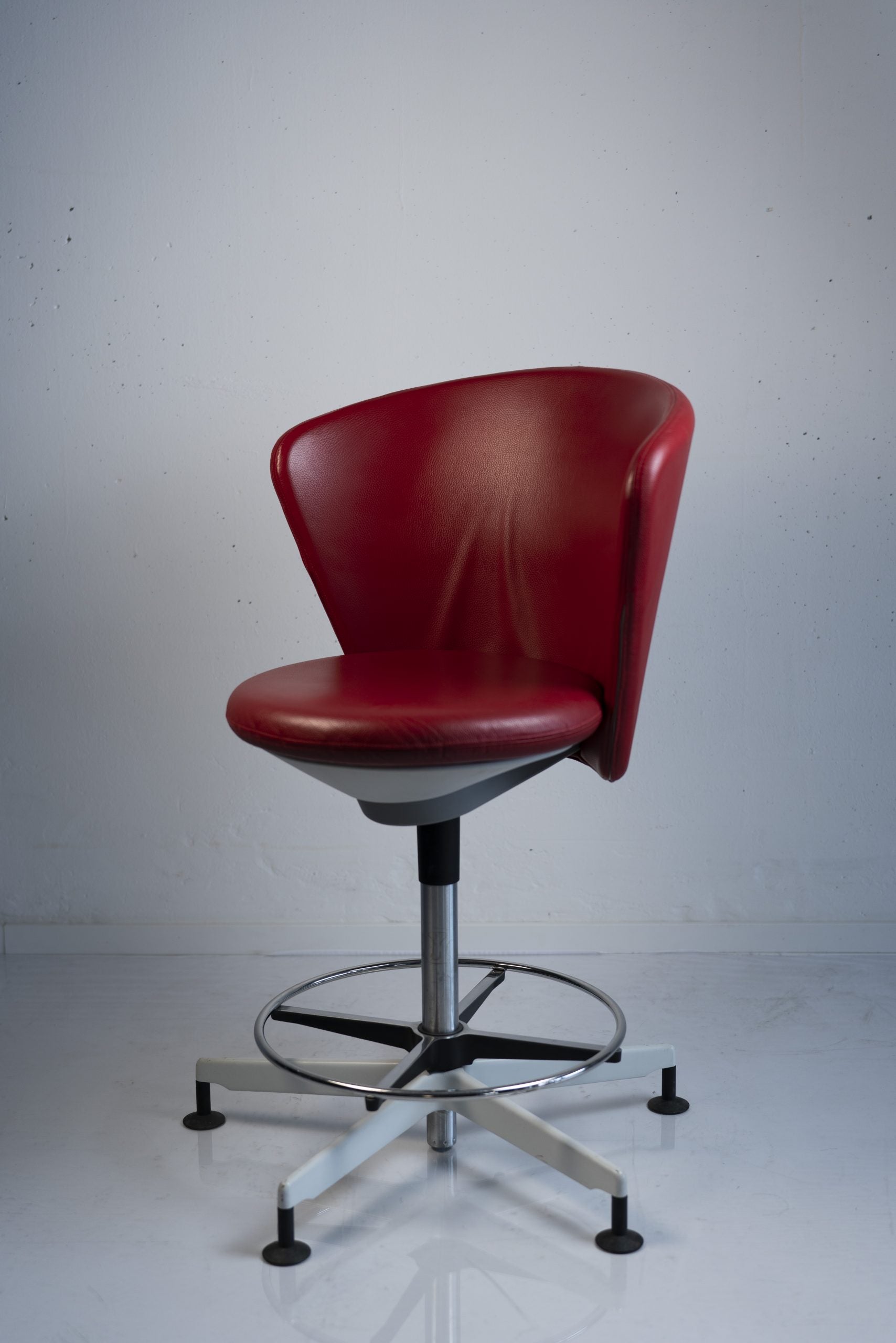 Bay Chair Counter, rot, Leder - bene