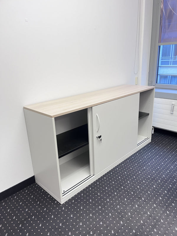 Sideboard mit Akazienplatte - Steelcase