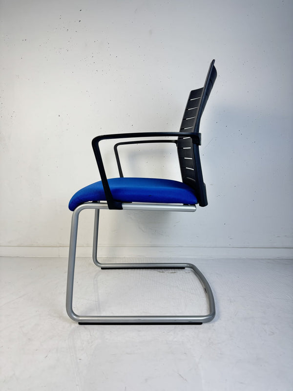 Steelcase "Werndl #1", Freischwinger, Silber/Blau/Schwarz